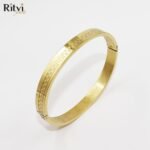 Steve Memoir Chess Design Gold Men Band Bracelet - Image 2