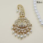 Ritvi Charlie Gold Finished Pearl Kundan Kalgi