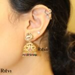 Ritvi Shaurya Gold Ruby Jhumka - Image 3