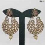 Polki Earrings with Maang Tika - Image 2