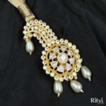 Fariyad Gold Finished Pearl AD Kalgi - Image 3