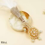 Fariyad Gold Finished Pearl AD Kalgi - Image 4