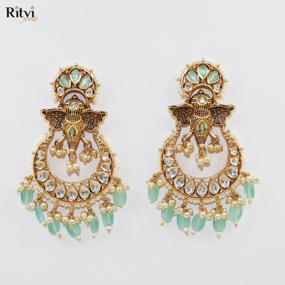 gajraj.jpg Gajraj Kundan Earrings - Image 1