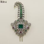 Majestic Emerald Peacock Kundan Kalgi