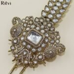 Royal Peacock White Kundan Kalgi - Image 2