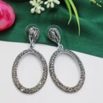 Shama Silver Oxidised Earrings