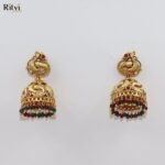 Ritvi Shaurya Gold Ruby Jhumka