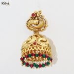 Ritvi Shaurya Gold Ruby Jhumka - Image 2