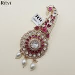 Royal Ruby Pearl Kundan Kalgi