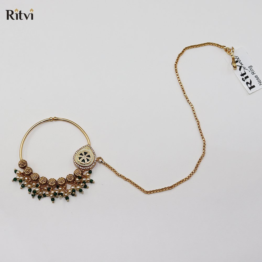 ritvi-rashi-1.jpg Ritvi Rashi Kundan Nose Ring/Nath - Image 1