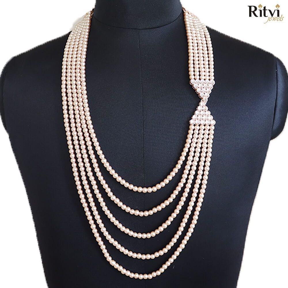 ritvi-rose-gold-kundan-sherwani-mala-1-2.jpg Ritvi Rose Gold Kundan Sherwani Mala - Image 1