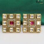 Regal Ruby Square Studs