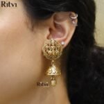 Ritvi Sanskriti Gold Temple Jhumka - Image 4