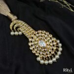 Triven Gold Finished Pearl Kundan Kalgi - Image 3