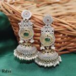 Tulip Oxidised Jhumka Earrings - Image 2