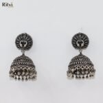 Saiyara Peacock Oxidised Jhumki