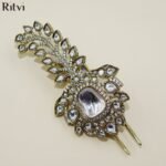 Regal White Kundan Kalgi