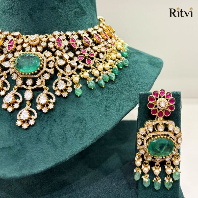 Eraya Pachi Kundan Necklace set 2