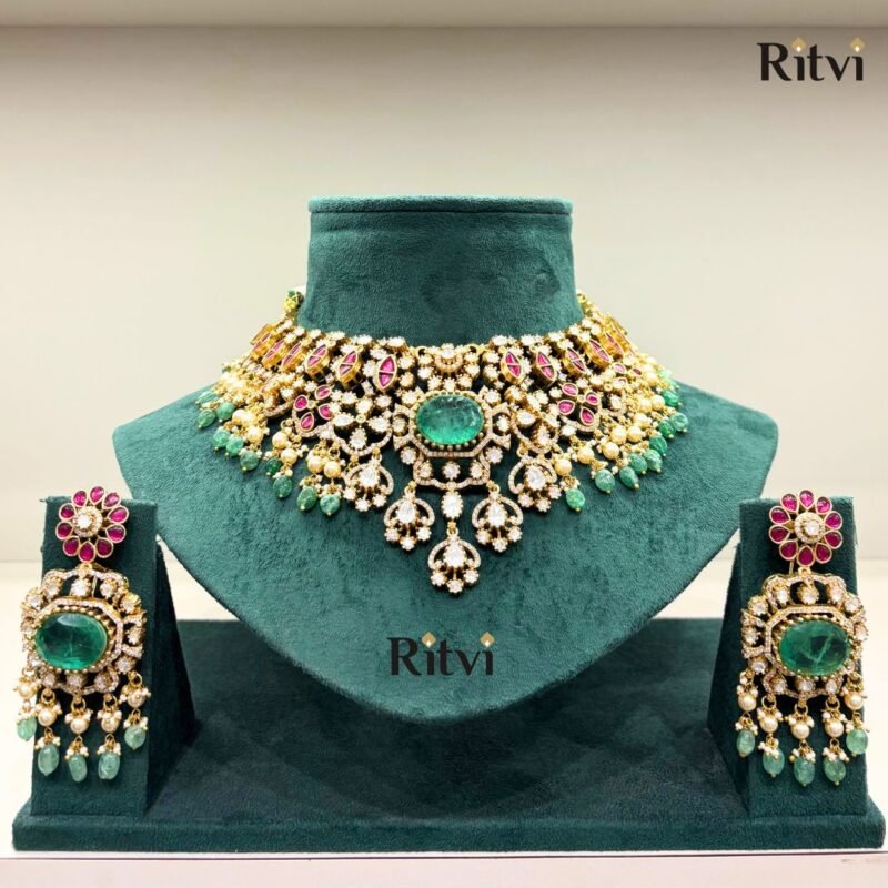 Eraya Pachi Kundan Necklace set 2