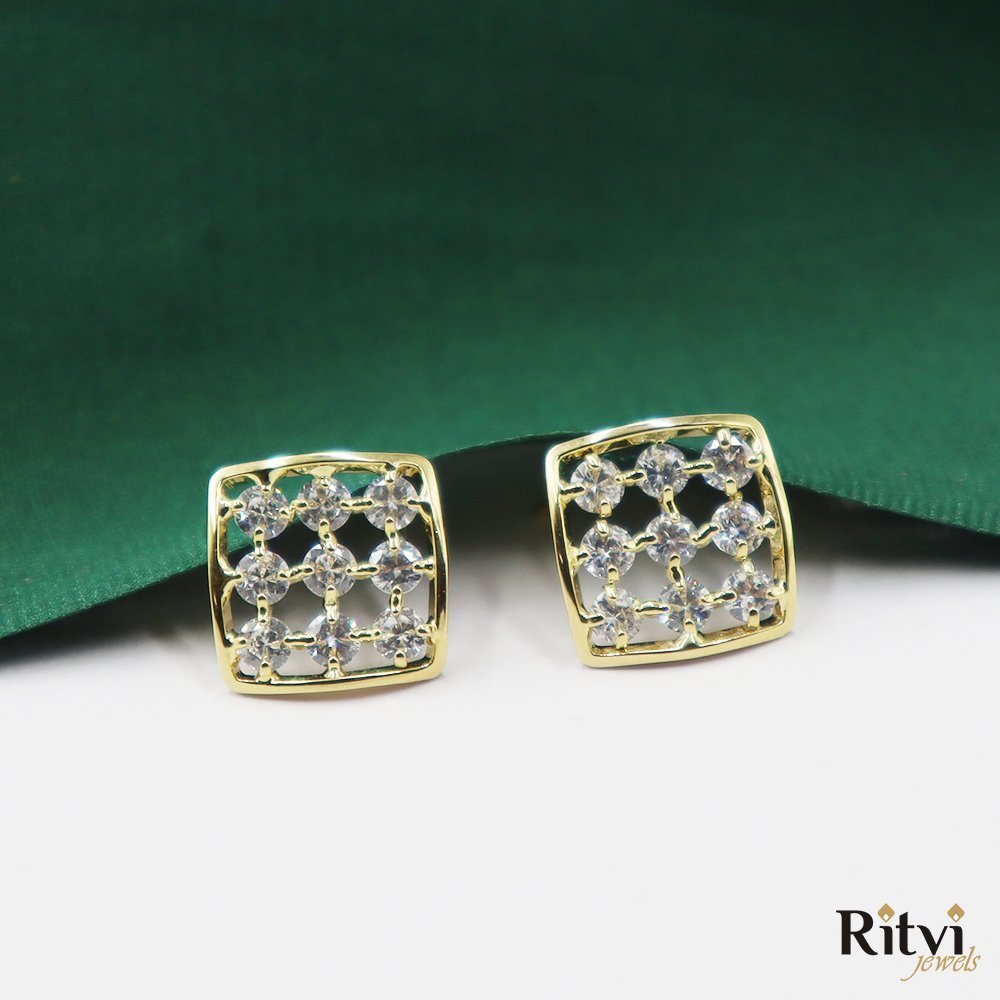 Avyukt-AD-earrings-.jpg Avyukt Gold Studs - Image 1