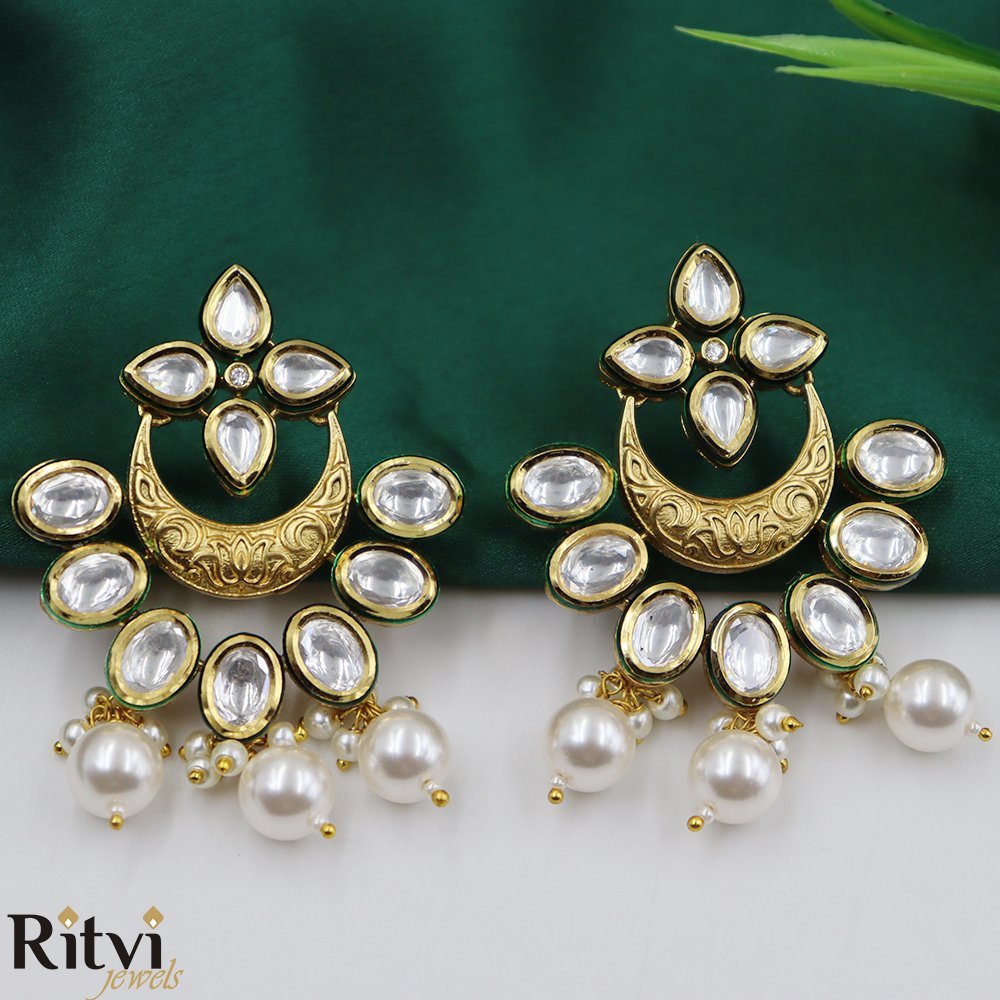 kiara-kundan-earrings.jpg Kiara Kundan Earrings - Image 1
