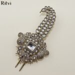 Royal Peacock White Kundan Kalgi